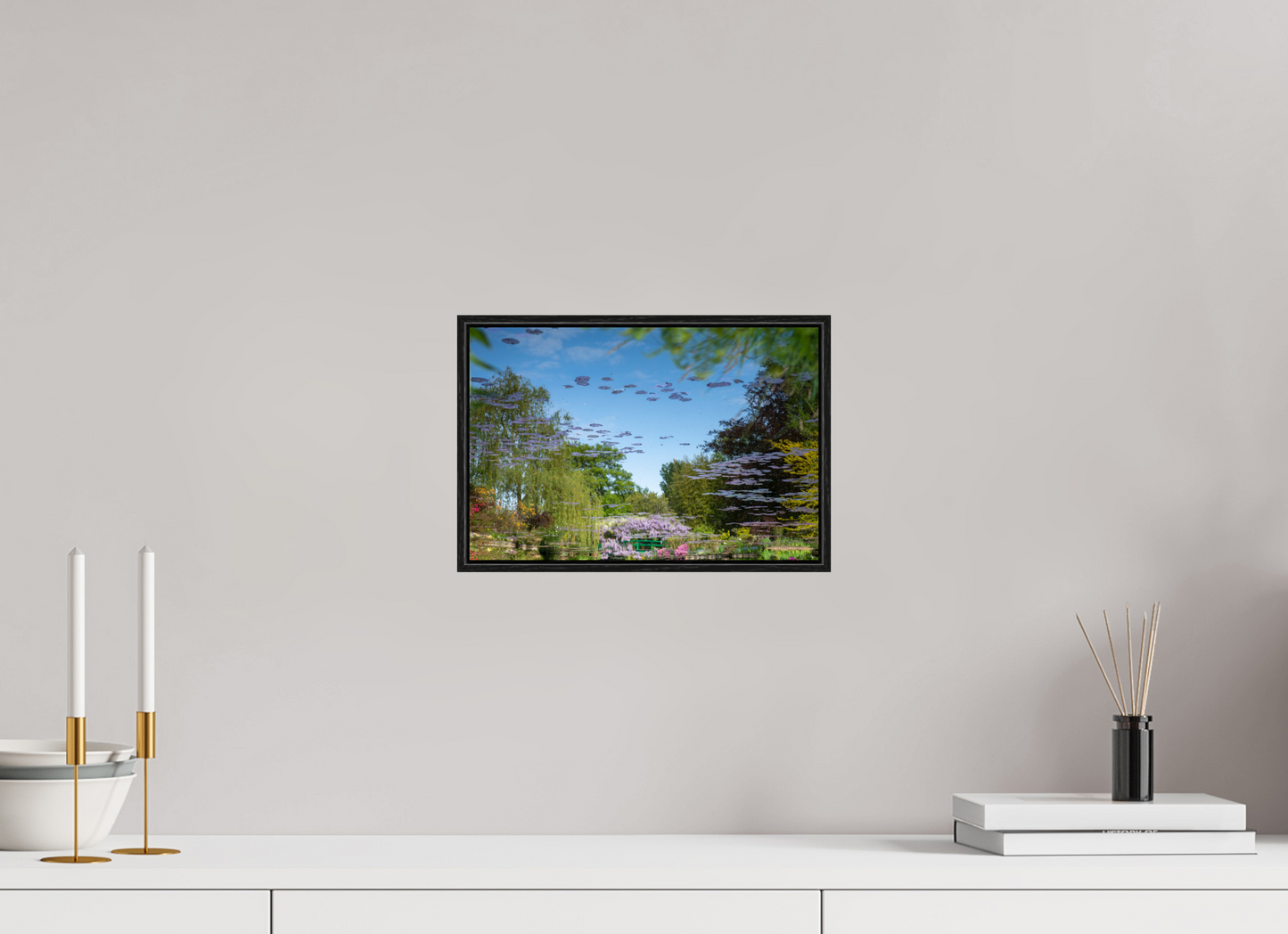 30 x 20 cm, Plexi et cadre américain Une pensée de Claude Monet