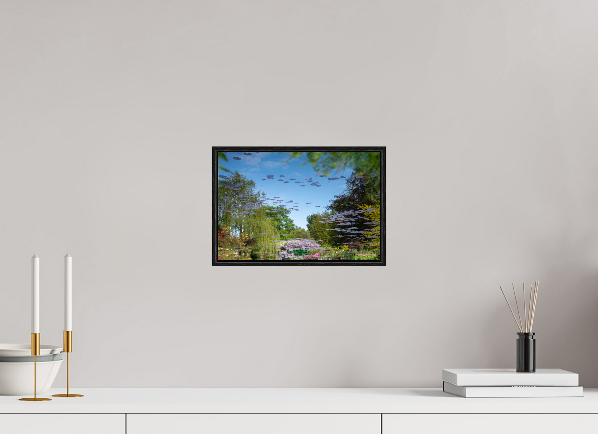30 x 20 cm, Plexi et cadre américain Une pensée de Claude Monet
