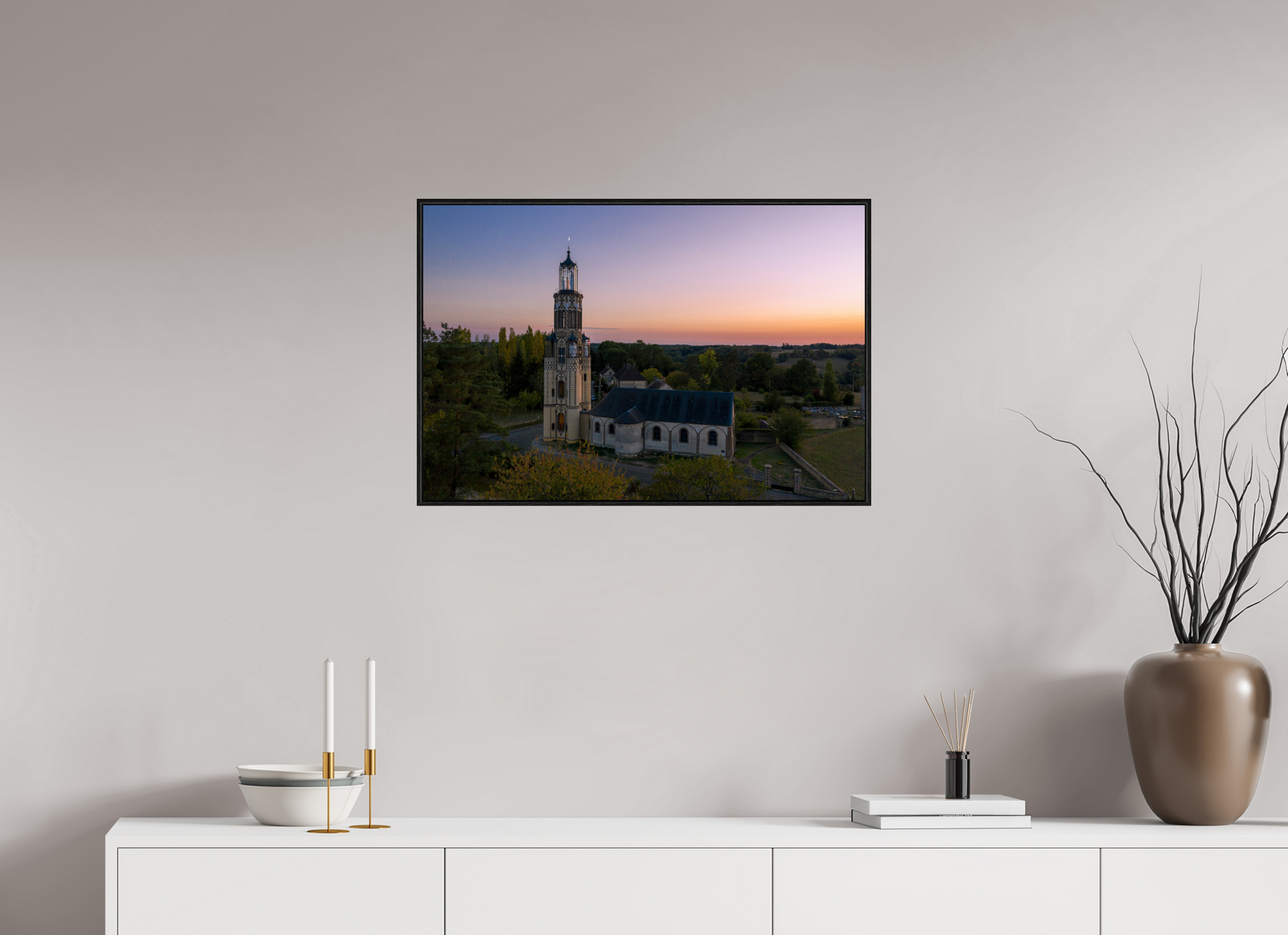 75 x 50 cm, Plexi et cadre américain EGLISE NOTRE-DAME DE LA SALETTE