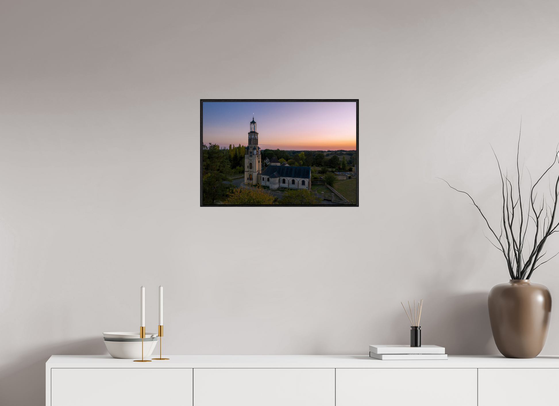 60 x 40 cm, Plexi et cadre américain EGLISE NOTRE-DAME DE LA SALETTE