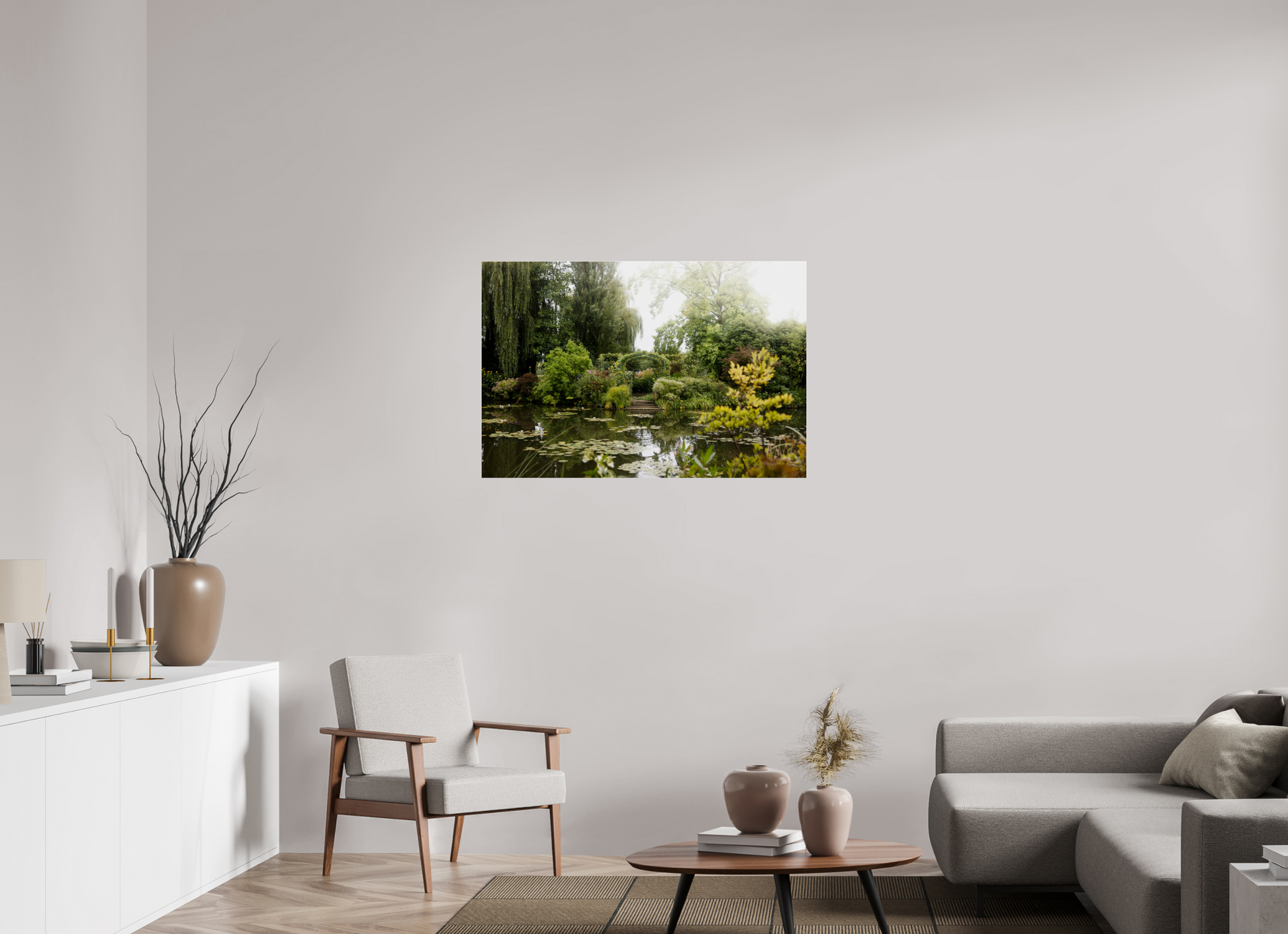105 x 70 cm, Photo Print Under Acrylic Glass La mare de Giverny