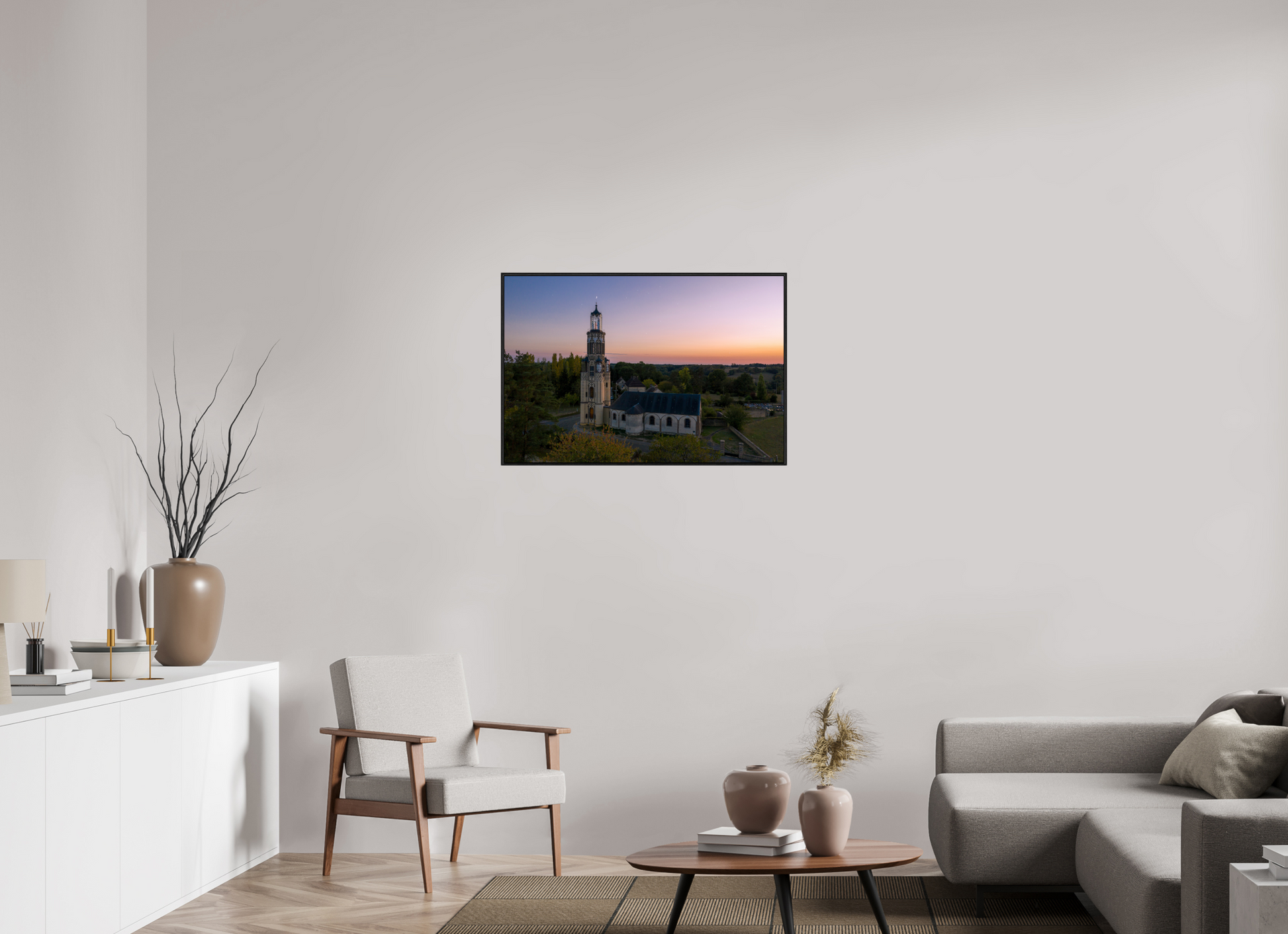 90 x 60 cm, Alu et cadre américain EGLISE NOTRE-DAME DE LA SALETTE