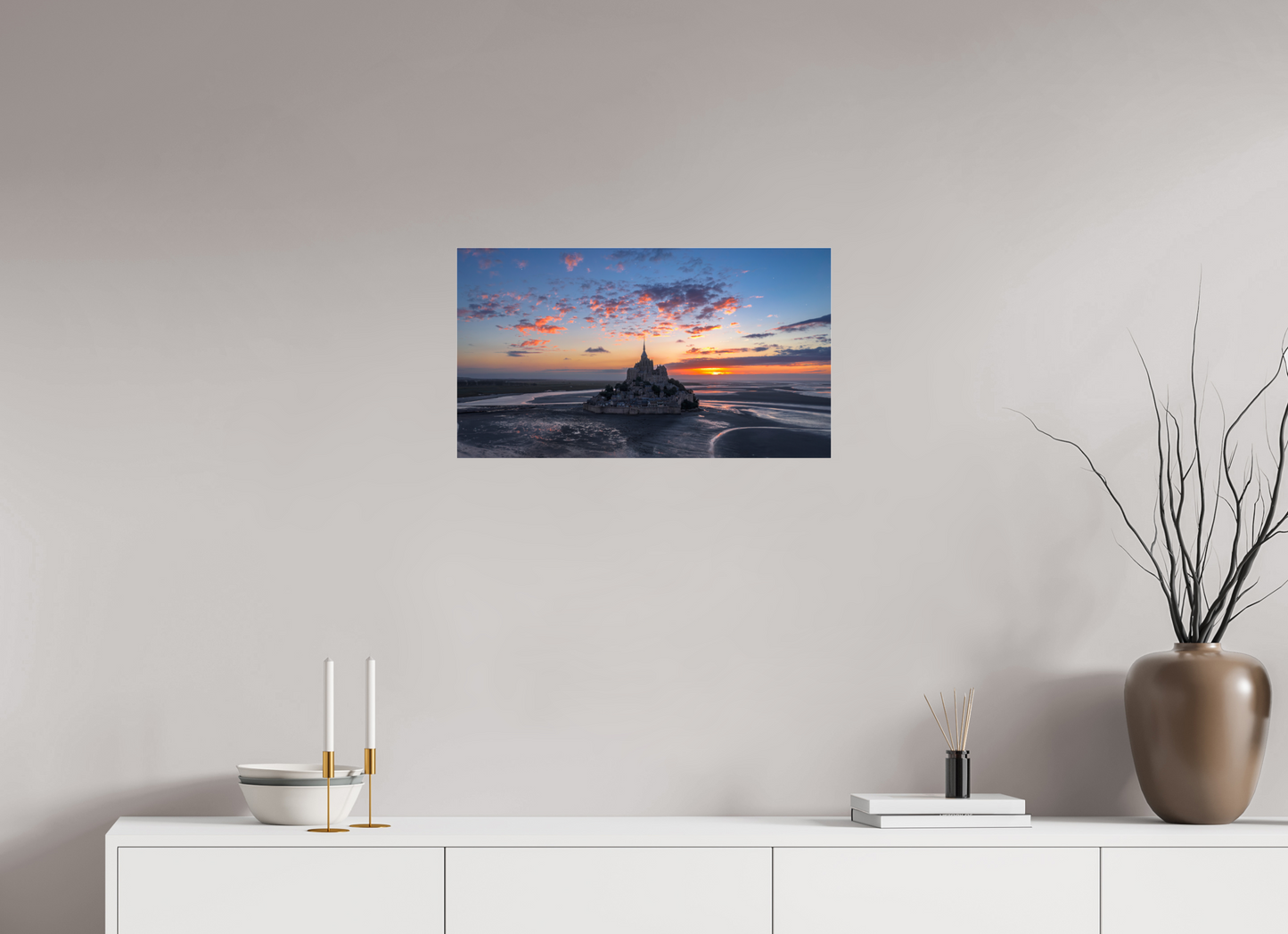 64 x 36 cm, Photo Print Under Acrylic Glass mont st Michel