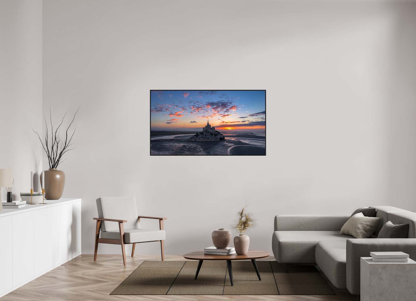 144 x 81 cm, Alu et cadre américain mont st Michel