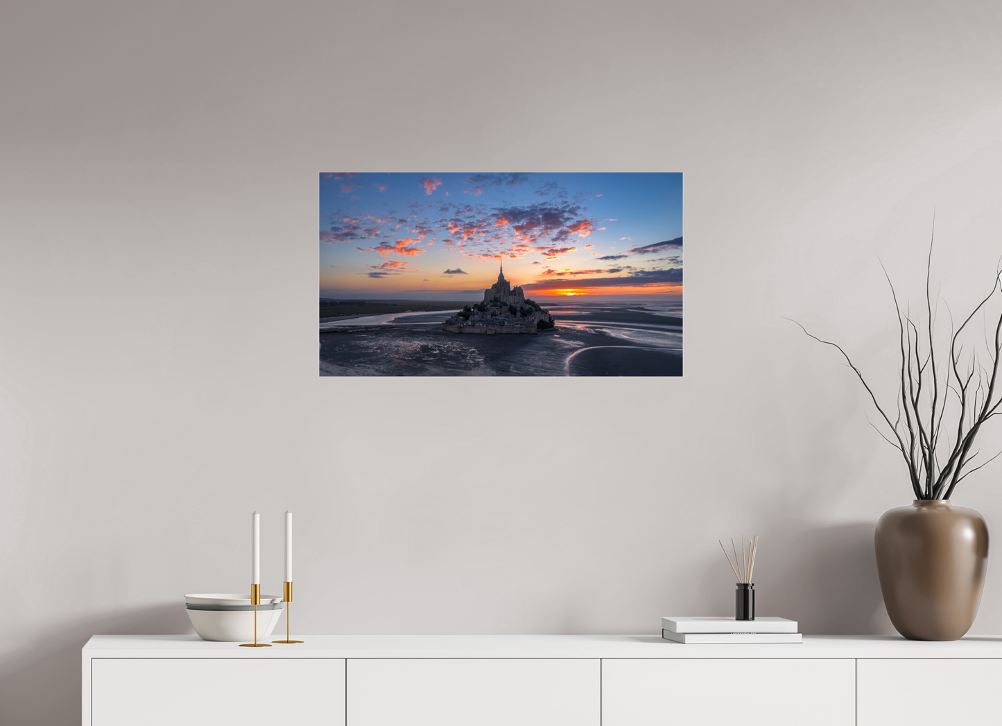 80 x 45 cm, Photo Print Under Acrylic Glass mont st Michel
